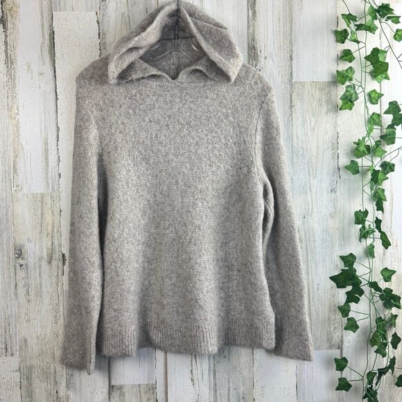 Banana Republic Wool Alpaca Knit Soft Comfy Hooded Pull On Hoodie Sweater XL - Picture 1 of 6
